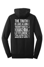 Load image into Gallery viewer, The Truth Is Like A Lion Hoodie
